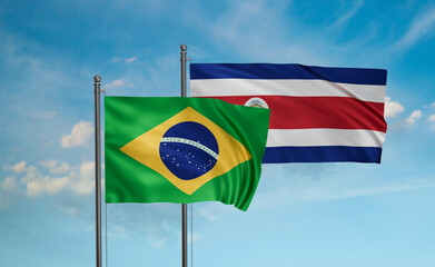 Costa Rico and Brazil flag