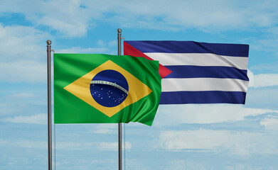 Cuba and Brazil flag