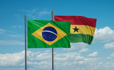 Ghana and Brazil flag