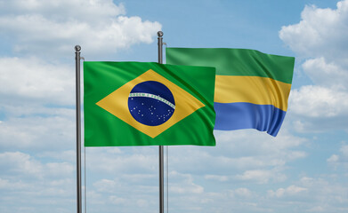 Gabon and Brazil flag