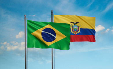 Ecuador and Brazil flag