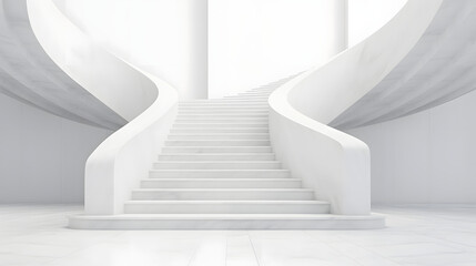 abstract white marble steps architectural background. 