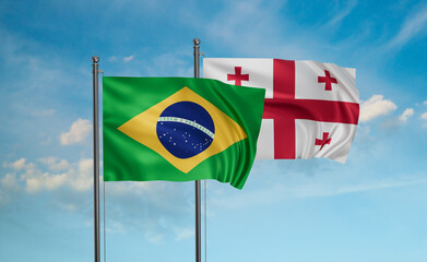 Georgia and Brazil flag
