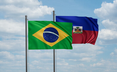 Haiti and Brazil flag