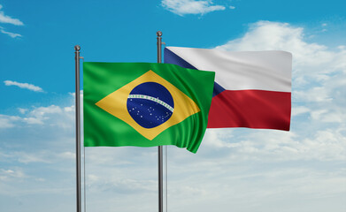 Czech Republic and Brazil flag