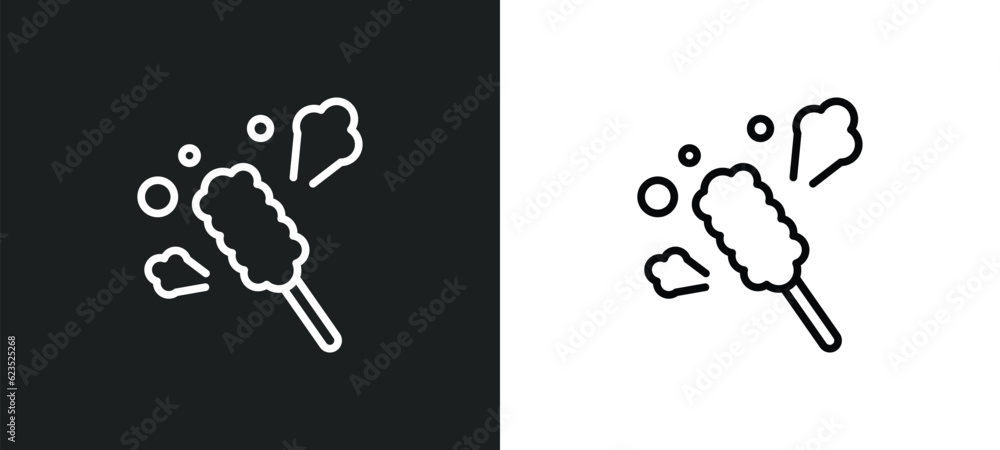 Aufkleber duster icon isolated in white and black colors. duster outline vector icon from cleaning collection 