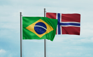 Norway and Brazil flag