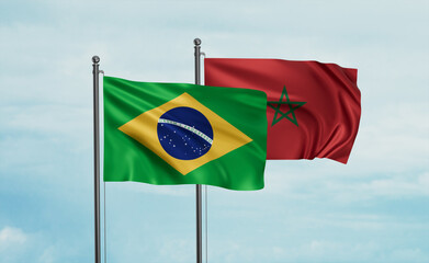 Morocco and Brazil flag