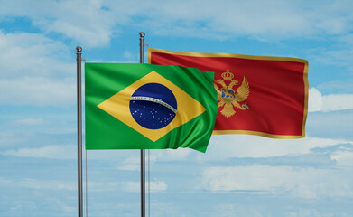 Montenegro and Brazil flag