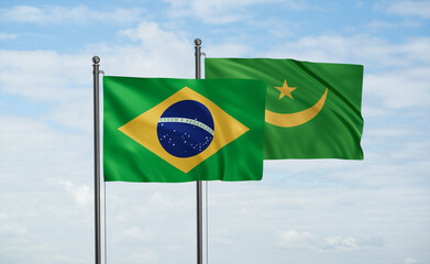 Mauritania and Brazil flag