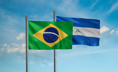 Nicaragua and Brazil flag