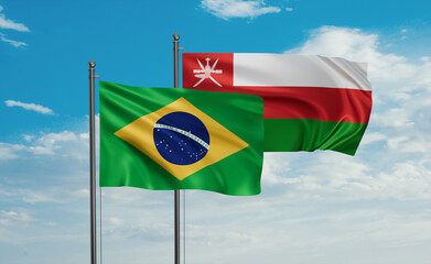 Oman and Brazil flag