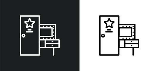 dressing room icon isolated in white and black colors. dressing room outline vector icon from cinema collection for web, mobile apps and ui.