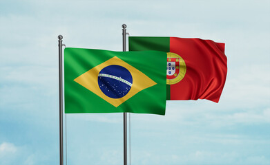 Portugal and Brazil flag