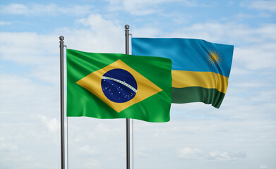 Rwanda and Brazil flag