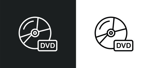 dvd icon isolated in white and black colors. dvd outline vector icon from cinema collection for web, mobile apps and ui.