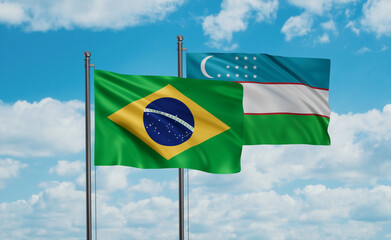 Uzbekistan and Brazil flag