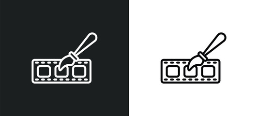 animation icon isolated in white and black colors. animation outline vector icon from cinema collection. thin collection for web, mobile apps and ui.