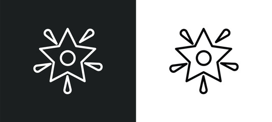 famous cinema star icon isolated in white and black colors. famous cinema star outline vector icon from cinema collection for web, mobile apps and ui.
