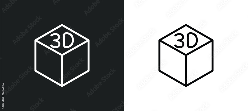 Poster 3d icon isolated in white and black colors. 3d outline vector icon from cinema collection for web, m