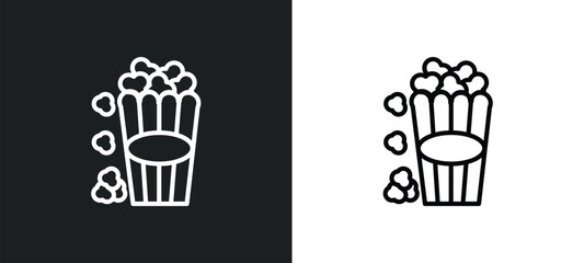 popcorn box icon isolated in white and black colors. popcorn box outline vector icon from cinema collection for web, mobile apps and ui.
