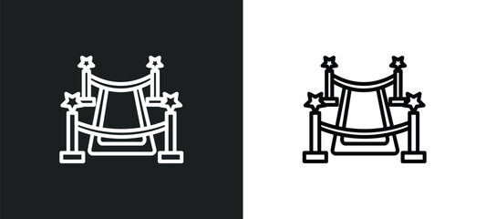red carpet icon isolated in white and black colors. red carpet outline vector icon from cinema collection for web, mobile apps and ui.