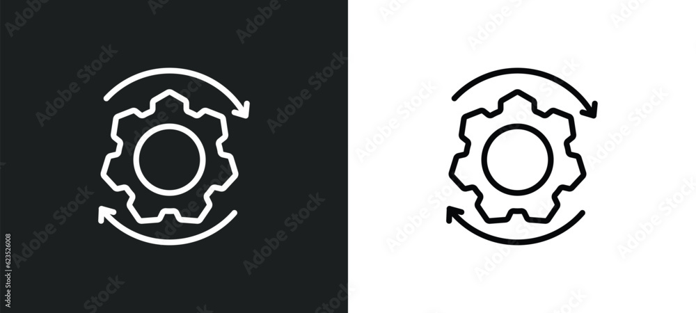 Poster synchronization icon isolated in white and black colors. synchronization outline vector icon from bu