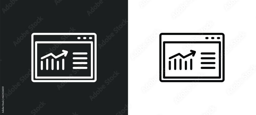 Poster data icon isolated in white and black colors. data outline vector icon from business collection for 
