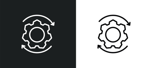synchronization icon isolated in white and black colors. synchronization outline vector icon from business collection for web, mobile apps and ui.