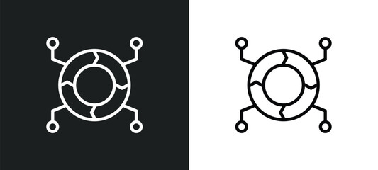 infographics icon isolated in white and black colors. infographics outline vector icon from business and finance collection for web, mobile apps and ui.