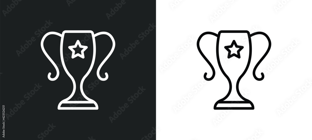 Poster achievement icon isolated in white and black colors. achievement outline vector icon from business a