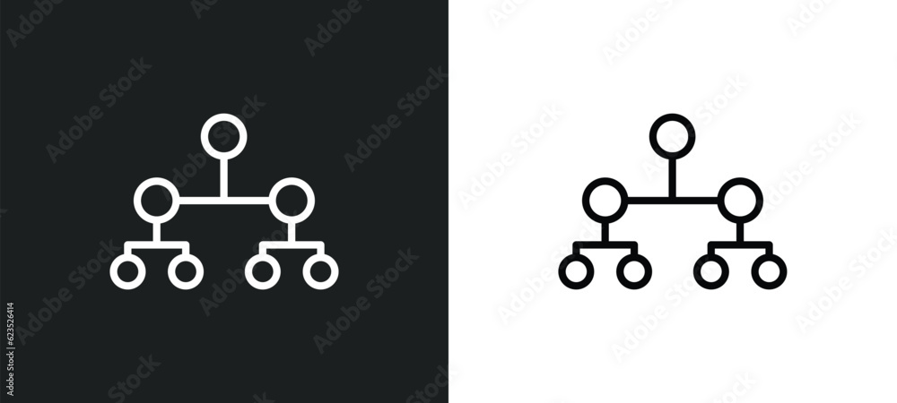 Poster hierarchy icon isolated in white and black colors. hierarchy outline vector icon from business and a
