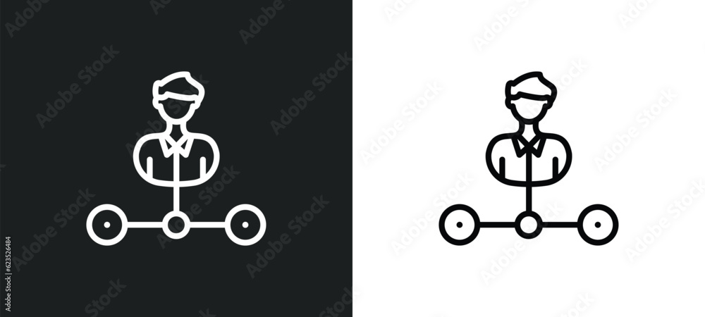 Aufkleber department head icon isolated in white and black colors. department head outline vector icon from bu