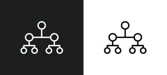 hierarchy icon isolated in white and black colors. hierarchy outline vector icon from business and analytics collection for web, mobile apps and ui.