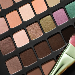 Fototapeta premium Make-up palette and brush