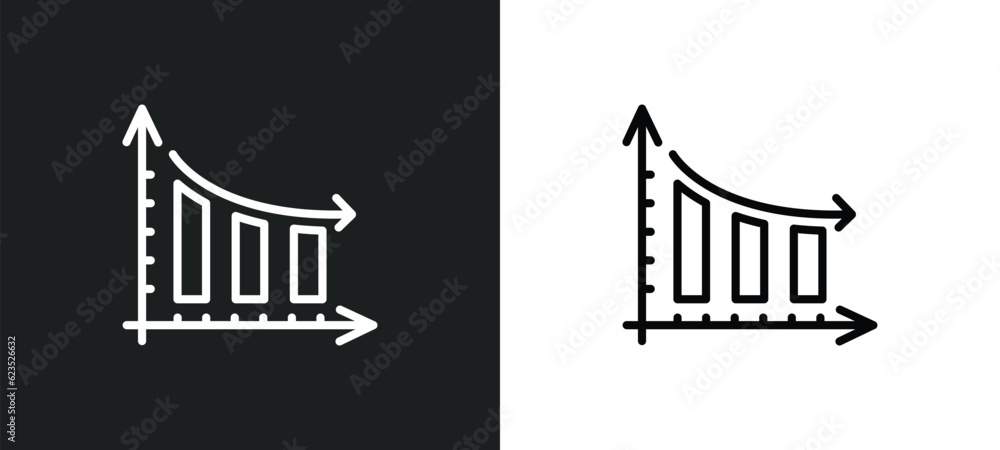 Poster bars chart analysis icon isolated in white and black colors. bars chart analysis outline vector icon