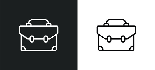 briefcase tings icon isolated in white and black colors. briefcase tings outline vector icon from business collection for web, mobile apps and ui.