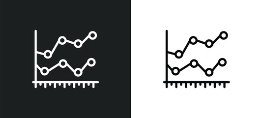 line chart statistics icon isolated in white and black colors. line chart statistics outline vector icon from business collection for web, mobile apps and ui.