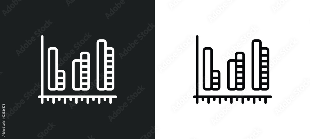 Aufkleber dual chart icon isolated in white and black colors. dual chart outline vector icon from business col