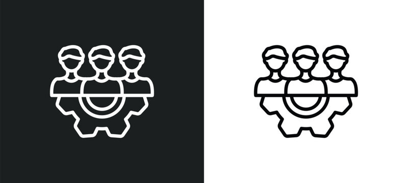 work parteners icon isolated in white and black colors. work parteners outline vector icon from business collection for web, mobile apps and ui.