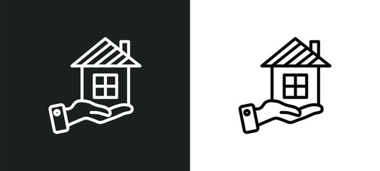 home insurance icon isolated in white and black colors. home insurance outline vector icon from business collection for web, mobile apps and ui.