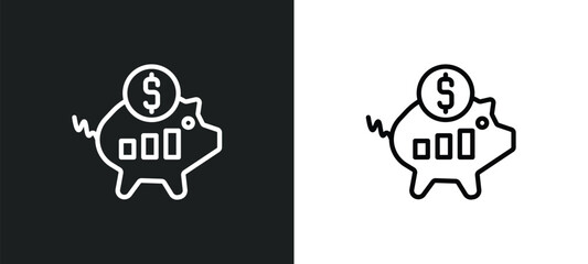 purpose of saving money icon isolated in white and black colors. purpose of saving money outline vector icon from business collection for web, mobile apps and ui.
