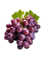 violet grapes isolated on transparent background. png grape. clip art. Ripe red wet grape with drops