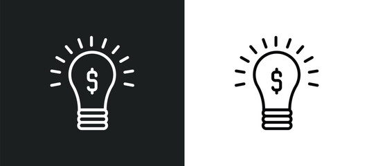 ideas to earn money icon isolated in white and black colors. ideas to earn money outline vector icon from business collection for web, mobile apps and ui.