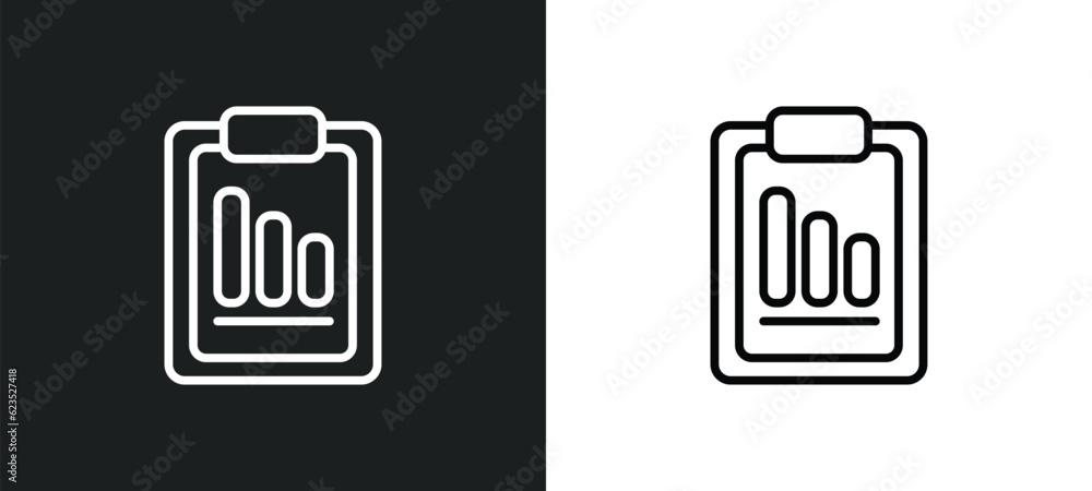 Poster progress report icon isolated in white and black colors. progress report outline vector icon from bu