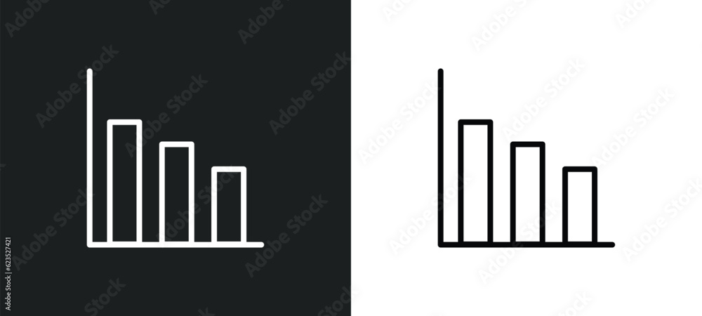 Poster bars chart icon isolated in white and black colors. bars chart outline vector icon from business col
