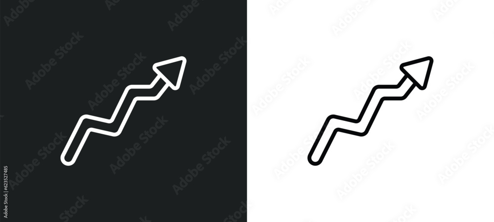 Poster graphic arrow icon isolated in white and black colors. graphic arrow outline vector icon from busine