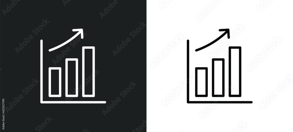 Poster graphic progression icon isolated in white and black colors. graphic progression outline vector icon