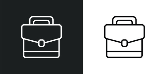 business briefcase icon isolated in white and black colors. business briefcase outline vector icon from business collection for web, mobile apps and ui.