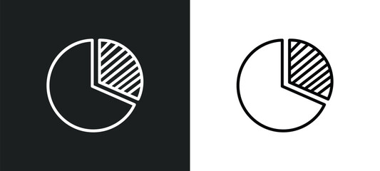 circular pie chart icon isolated in white and black colors. circular pie chart outline vector icon from business collection for web, mobile apps and ui.
